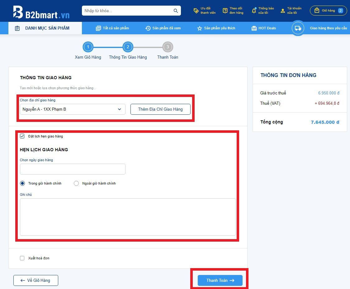 hướng dẫn mua hàng trên b2bmart