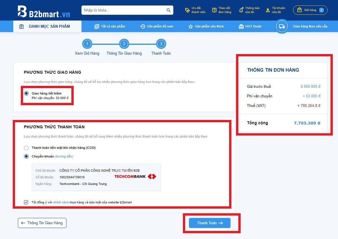 hướng dẫn mua hàng trên b2bmart