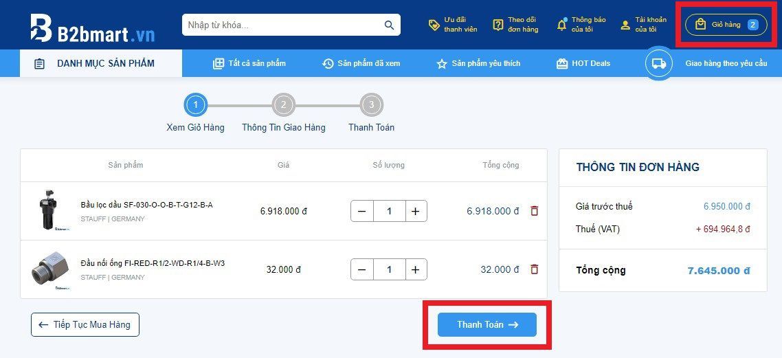hướng dẫn mua hàng trên b2bmart